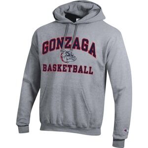Champion Gonzaga Bulldogs Basketball Hoodie Sweatshirt-Grey-Mens Size XL-RRP $58